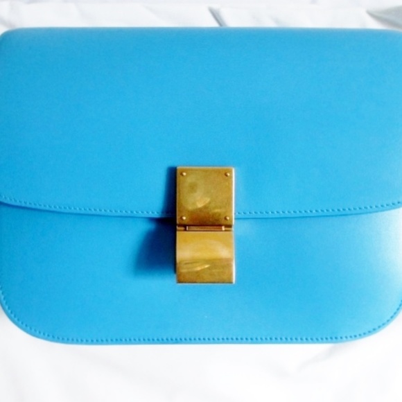 SOLD - NEW CELINE MEDIUM BOX FLAP BAG LAGOON - Picture 6 of 8